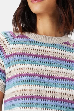 Tops|Clearance^Amour Vert Rosario Crochet Top AquaBlueMultiStripe