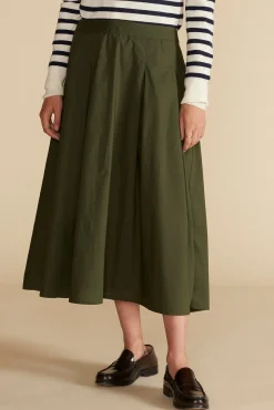 Skirts^Amour Vert Roselle Pleated Poplin Skirt OliveGreen