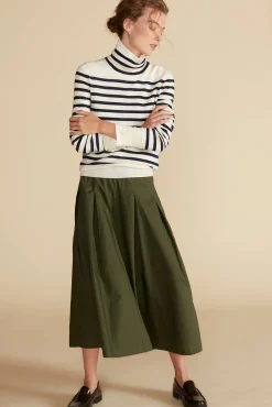 Skirts^Amour Vert Roselle Pleated Poplin Skirt OliveGreen