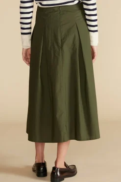 Skirts^Amour Vert Roselle Pleated Poplin Skirt OliveGreen