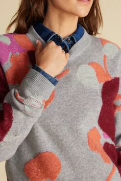 Sweaters & Cardigans^Amour Vert Rowan Jacquard Crew Neck Sweater GreyPenseePrint