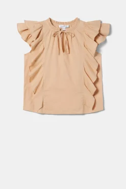 Tops|Clearance^Amour Vert Ruffle Sleeve Top Biscotti