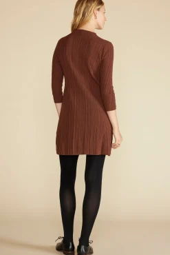 Dresses|Clearance^Amour Vert Sidony Mini Sweater Dress EspressoBrown