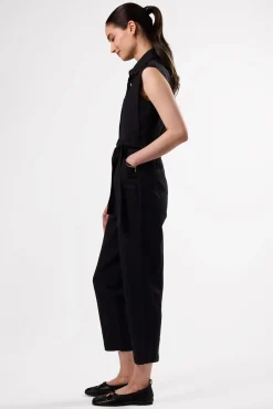 Jumpsuits|Clearance^Amour Vert Sienna Cotton Linen Jumpsuit Black
