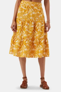 Skirts|Clearance^Amour Vert Silas Cotton Linen Skirt ToileMandarine