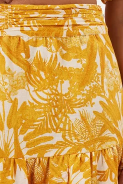Skirts|Clearance^Amour Vert Silas Cotton Linen Skirt ToileMandarine