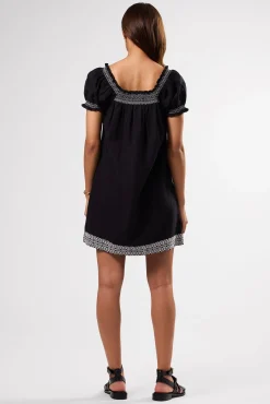 Dresses|Clearance^Amour Vert Smocked Embroidery Dress BlackWhiteEmbroidery
