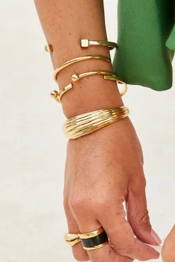 Jewelry^Amour Vert SOKO Mixed Shapes Stacking Cuffs Gold