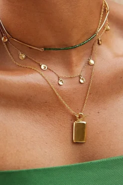 Jewelry^Amour Vert SOKO Rectangular Medallion Necklace Gold