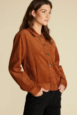 Jackets & Outerwear|Clearance^Amour Vert Spencer Corduroy Trucker Jacket AlmondBrown