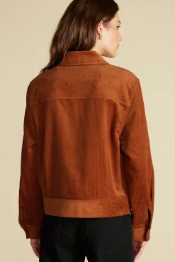 Jackets & Outerwear|Clearance^Amour Vert Spencer Corduroy Trucker Jacket AlmondBrown