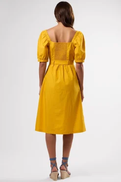 Dresses|Clearance^Amour Vert Square Neck Button Front Dress SoleilYellow