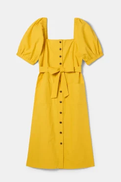 Dresses|Clearance^Amour Vert Square Neck Button Front Dress SoleilYellow