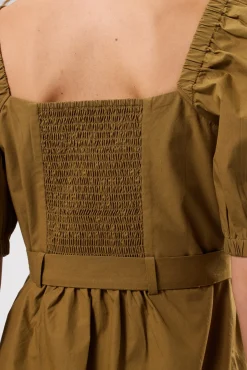 Dresses|Clearance^Amour Vert Square Neck Button Front Dress Elm