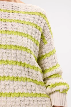 Sweaters & Cardigans|Clearance^Amour Vert Stripe Novelty Sweater IvoryLimeStripe