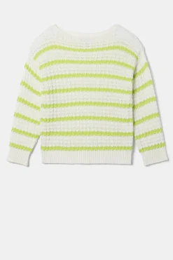 Sweaters & Cardigans|Clearance^Amour Vert Stripe Novelty Sweater IvoryLimeStripe