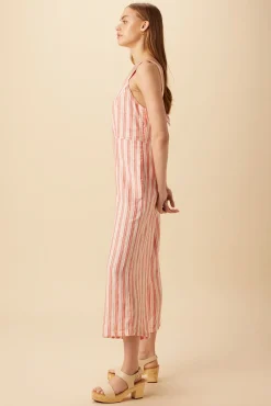 Jumpsuits|Clearance^Amour Vert Taya Linen Jumpsuit RustNaturalStripe