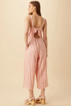 Jumpsuits|Clearance^Amour Vert Taya Linen Jumpsuit RustNaturalStripe