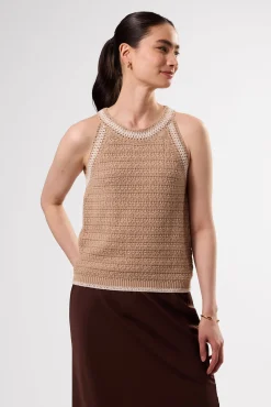 Tops|Clearance^Amour Vert Texture Halter BiscottiIvory