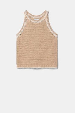 Tops|Clearance^Amour Vert Texture Halter BiscottiIvory