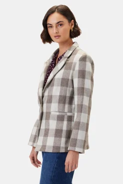 Jackets & Outerwear|Clearance^Amour Vert Tobie Single Breasted Blazer NaturalBuffaloCheck