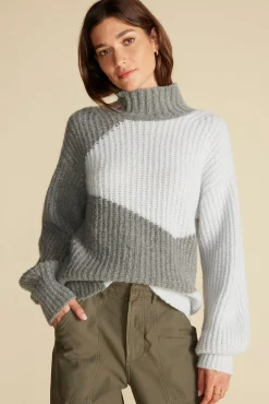 Sweaters & Cardigans^Amour Vert Veira Turtleneck Sweater SkyBlueandGrey