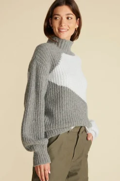 Sweaters & Cardigans^Amour Vert Veira Turtleneck Sweater SkyBlueandGrey