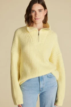 Sweaters & Cardigans|Clearance^Amour Vert Veronique Chunky Half Zip Pullover Sweater AniseYellow