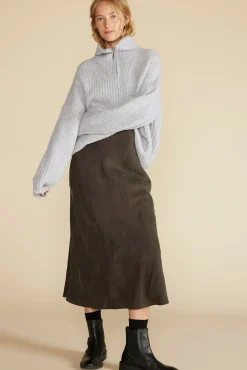 Sweaters & Cardigans|Clearance^Amour Vert Veronique Chunky Half Zip Pullover Sweater HeatherGrey