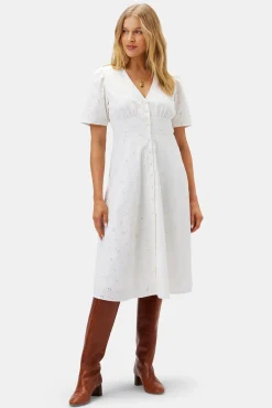 Dresses|Clearance^Amour Vert Violette Organic Cotton Eyelet Dress White