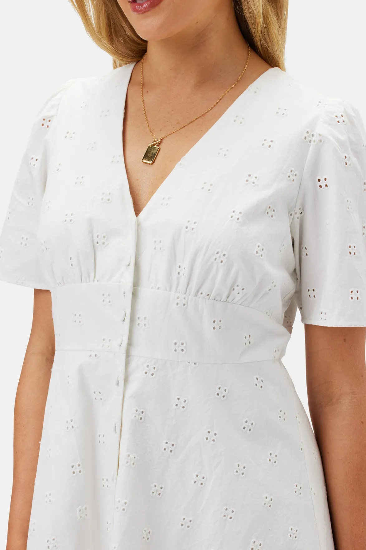 Dresses|Clearance^Amour Vert Violette Organic Cotton Eyelet Dress White