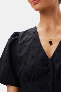 Dresses|Clearance^Amour Vert Violette Organic Cotton Eyelet Dress Black