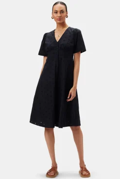 Dresses|Clearance^Amour Vert Violette Organic Cotton Eyelet Dress Black