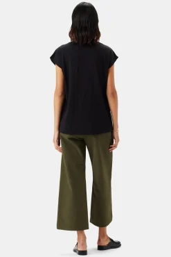 Tops|Tees^Amour Vert V Neck Solid Tee Black