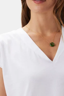 Tops|Tees^Amour Vert V Neck Solid Tee White