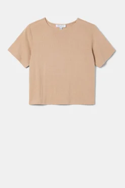 Tops|Tees^Amour Vert Yvette Silk Knit Tee Sand