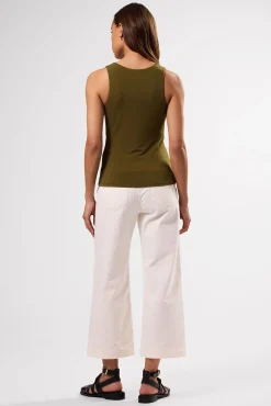 Tops|Clearance^Amour Vert Zoe Deep V Tank OliveGreen