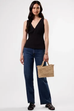 Tops|Clearance^Amour Vert Zoe Deep V Tank Black
