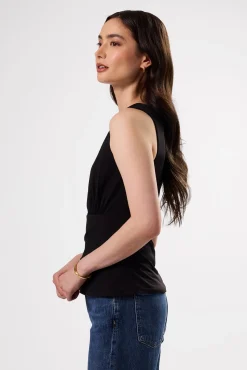 Tops|Clearance^Amour Vert Zoe Deep V Tank Black