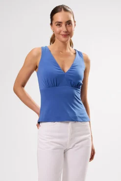 Tops|Clearance^Amour Vert Zoe Deep V Tank AegeanBlue
