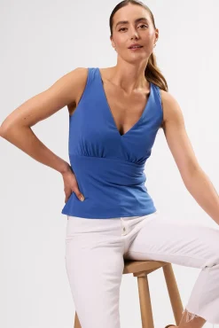 Tops|Clearance^Amour Vert Zoe Deep V Tank AegeanBlue