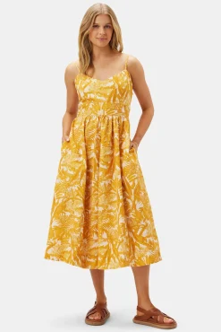 Dresses|Clearance^Amour Vert Zulma Cotton Linen Dress ToileMandarine