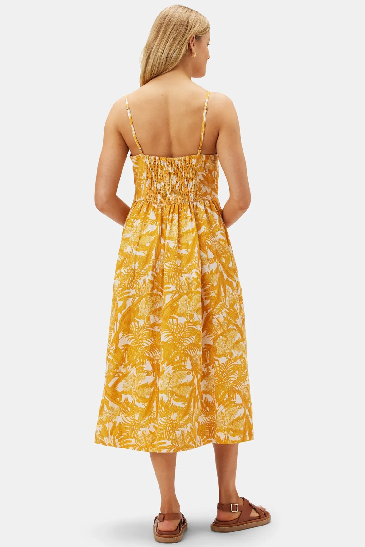 Dresses|Clearance^Amour Vert Zulma Cotton Linen Dress ToileMandarine