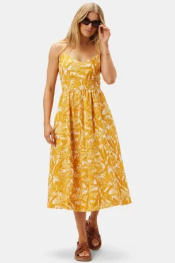 Dresses|Clearance^Amour Vert Zulma Cotton Linen Dress ToileMandarine