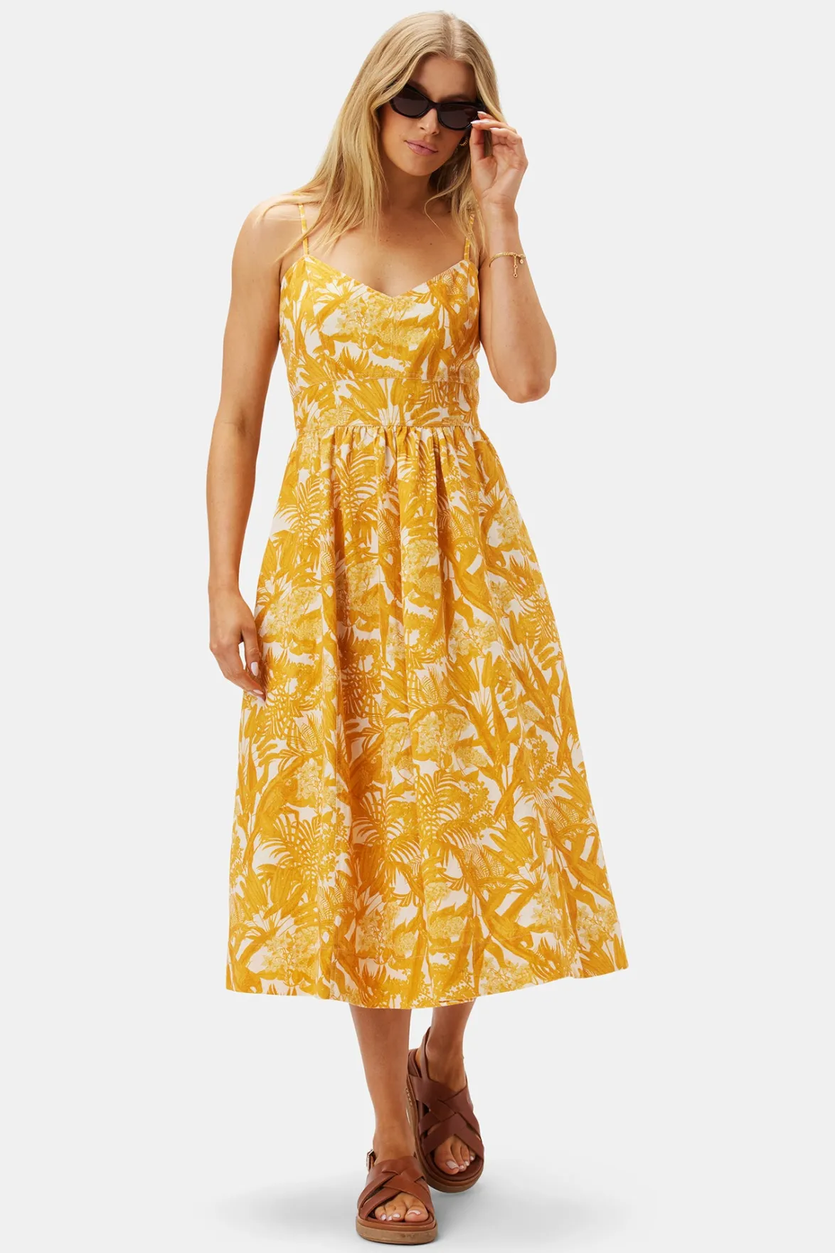 Dresses|Clearance^Amour Vert Zulma Cotton Linen Dress ToileMandarine