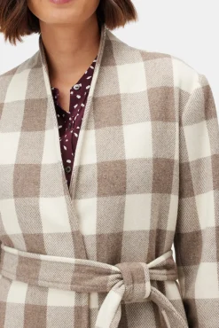 Jackets & Outerwear|Clearance^Amour Vert Zuly Wool Twill Coat NaturalBuffaloCheck